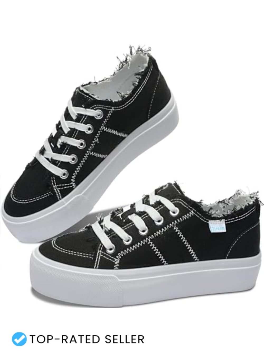 Platform Canvas Sneakers Comfort Lace Up Low Top Walking Shoes